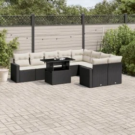 Garden sofa set 10 pieces with black synthetic rattan cushions by vidaXL, Garden sets - Ref: Foro24-3267496, Price: 623,03 €,...