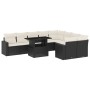 Gartensofa-Set 10-teilig mit schwarzen synthetischen Rattankissen von vidaXL, Gartensets - Ref: Foro24-3267496, Preis: 599,87...