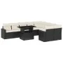 Gartensofa-Set 10-teilig mit schwarzen synthetischen Rattankissen von vidaXL, Gartensets - Ref: Foro24-3267496, Preis: 623,03...