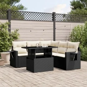 6-piece garden sofa set and black synthetic rattan cushions by vidaXL, Garden sets - Ref: Foro24-3267896, Price: 424,60 €, Di...