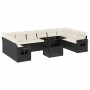 11-teiliges Gartensofa-Set und schwarze synthetische Rattankissen von vidaXL, Gartensets - Ref: Foro24-3268146, Preis: 647,08...
