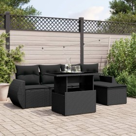 6-piece garden sofa set and black synthetic rattan cushions by vidaXL, Garden sets - Ref: Foro24-3268495, Price: 406,51 €, Di...