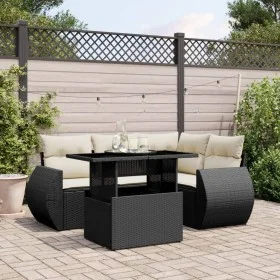 5-piece garden furniture set and black synthetic rattan cushions by vidaXL, Garden sets - Ref: Foro24-3268506, Price: 397,94 ...