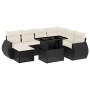 8-teiliges Gartensofa-Set und schwarze synthetische Rattankissen von vidaXL, Gartensets - Ref: Foro24-3268696, Preis: 487,71 ...