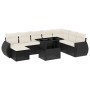 8-teiliges Gartensofa-Set und schwarze synthetische Rattankissen von vidaXL, Gartensets - Ref: Foro24-3268726, Preis: 542,79 ...