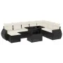 8-teiliges Gartensofa-Set und schwarze synthetische Rattankissen von vidaXL, Gartensets - Ref: Foro24-3268726, Preis: 582,81 ...