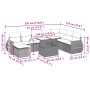 8-teiliges Gartensofa-Set und schwarze synthetische Rattankissen von vidaXL, Gartensets - Ref: Foro24-3268726, Preis: 542,79 ...