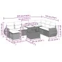 8-teiliges Gartensofa-Set und schwarze synthetische Rattankissen von vidaXL, Gartensets - Ref: Foro24-3268726, Preis: 582,81 ...