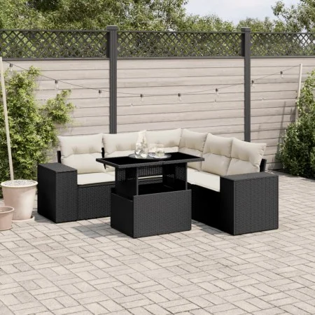 6-piece garden sofa set and black synthetic rattan cushions by vidaXL, Garden sets - Ref: Foro24-3269156, Price: 439,31 €, Di...
