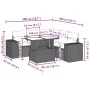6-piece garden sofa set and black synthetic rattan cushions by vidaXL, Garden sets - Ref: Foro24-3269156, Price: 439,31 €, Di...