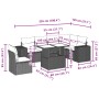 7-teiliges Gartensofa-Set mit schwarzen synthetischen Rattankissen von vidaXL, Gartensets - Ref: Foro24-3269196, Preis: 445,5...