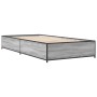 Estructura cama madera ingeniería metal gris Sonoma 90x200 cm de vidaXL, Camas y somieres - Ref: Foro24-845114, Precio: 73,01...