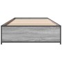 Estructura cama madera ingeniería metal gris Sonoma 90x200 cm de vidaXL, Camas y somieres - Ref: Foro24-845114, Precio: 73,01...