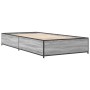 Sonoma gray metal engineered wood bed frame 90x200 cm by vidaXL, Beds and slatted bases - Ref: Foro24-845114, Price: 73,01 €,...