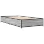 Sonoma gray metal engineered wood bed frame 100x200 cm by vidaXL, Beds and slatted bases - Ref: Foro24-845109, Price: 73,23 €...