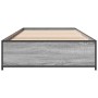 Estructura cama madera ingeniería metal gris Sonoma 100x200 cm de vidaXL, Camas y somieres - Ref: Foro24-845109, Precio: 73,9...