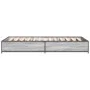 Sonoma gray metal engineered wood bed frame 100x200 cm by vidaXL, Beds and slatted bases - Ref: Foro24-845109, Price: 73,23 €...