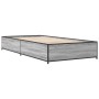 Estructura cama madera ingeniería metal gris Sonoma 100x200 cm de vidaXL, Camas y somieres - Ref: Foro24-845109, Precio: 73,9...