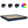 Bed frame with LED lights black engineered wood 200x200cm by vidaXL, Beds and slatted bases - Ref: Foro24-3281071, Price: 208...