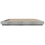 Bed frame with LED lights concrete gray wood 200x200 cm by vidaXL, Beds and slatted bases - Ref: Foro24-3281073, Price: 218,7...
