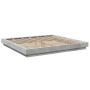 Bed frame with LED lights concrete gray wood 200x200 cm by vidaXL, Beds and slatted bases - Ref: Foro24-3281073, Price: 218,7...
