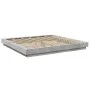 Bed frame with LED lights concrete gray wood 200x200 cm by vidaXL, Beds and slatted bases - Ref: Foro24-3281073, Price: 215,8...