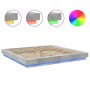 Bed frame with LED lights concrete gray wood 200x200 cm by vidaXL, Beds and slatted bases - Ref: Foro24-3281073, Price: 218,7...