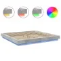 Bed frame with LED lights concrete gray wood 200x200 cm by vidaXL, Beds and slatted bases - Ref: Foro24-3281073, Price: 215,8...