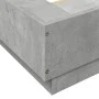 Bed frame with LED lights concrete gray wood 200x200 cm by vidaXL, Beds and slatted bases - Ref: Foro24-3281073, Price: 215,8...