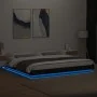 Bed frame with LED lights black engineered wood 180x200cm by vidaXL, Beds and slatted bases - Ref: Foro24-3281078, Price: 219...