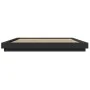 Bed frame with LED lights black engineered wood 180x200cm by vidaXL, Beds and slatted bases - Ref: Foro24-3281078, Price: 219...