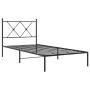 Estructura de cama con cabecero metal negro 90x200 cm de vidaXL, Camas y somieres - Ref: Foro24-376495, Precio: 73,42 €, Desc...