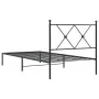 Estructura de cama con cabecero metal negro 90x200 cm de vidaXL, Camas y somieres - Ref: Foro24-376495, Precio: 73,42 €, Desc...
