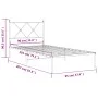 Estructura de cama con cabecero metal negro 90x200 cm de vidaXL, Camas y somieres - Ref: Foro24-376495, Precio: 73,42 €, Desc...