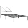 Bed frame with black metal headboard 100x200 cm by vidaXL, Beds and slatted bases - Ref: Foro24-376497, Price: 72,60 €, Disco...