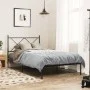 Bed frame with black metal headboard 100x200 cm by vidaXL, Beds and slatted bases - Ref: Foro24-376497, Price: 72,60 €, Disco...
