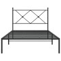 Estructura de cama con cabecero metal negro 100x200 cm de vidaXL, Camas y somieres - Ref: Foro24-376497, Precio: 73,62 €, Des...