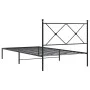 Bed frame with black metal headboard 100x200 cm by vidaXL, Beds and slatted bases - Ref: Foro24-376497, Price: 72,60 €, Disco...