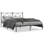 Estructura de cama con cabecero metal negro 150x200 cm de vidaXL, Camas y somieres - Ref: Foro24-376504, Precio: 116,87 €, De...