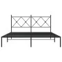 Bettgestell mit schwarzem Metallkopfteil 150x200 cm von vidaXL, Betten und Lattenroste - Ref: Foro24-376504, Preis: 115,11 €,...