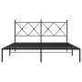 Estructura de cama con cabecero metal negro 150x200 cm de vidaXL, Camas y somieres - Ref: Foro24-376504, Precio: 116,87 €, De...