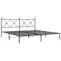 Bettgestell mit schwarzem Metallkopfteil 180x200 cm von vidaXL, Betten und Lattenroste - Ref: Foro24-376506, Preis: 124,59 €,...