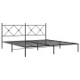 Estructura de cama con cabecero metal negro 180x200 cm de vidaXL, Camas y somieres - Ref: Foro24-376506, Precio: 126,71 €