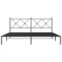 Bettgestell mit schwarzem Metallkopfteil 180x200 cm von vidaXL, Betten und Lattenroste - Ref: Foro24-376506, Preis: 124,59 €,...