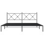 Estructura de cama con cabecero metal negro 180x200 cm de vidaXL, Camas y somieres - Ref: Foro24-376506, Precio: 126,71 €