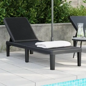 Black polypropylene lounger 159x57x83.5 cm by vidaXL, Loungers - Ref: Foro24-4008100, Price: 98,00 €, Discount: %