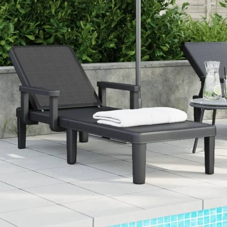 Black polypropylene lounger 159x68x83.5 cm by vidaXL, Loungers - Ref: Foro24-4008102, Price: 108,98 €, Discount: %