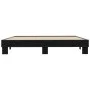 Engineered wood and black metal bed frame 200x200cm by vidaXL, Beds and slatted bases - Ref: Foro24-3280217, Price: 133,78 €,...