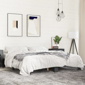 Engineered wood and black metal bed frame 180x200cm by vidaXL, Beds and slatted bases - Ref: Foro24-3280222, Price: 133,87 €,...