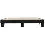 Engineered wood and black metal bed frame 180x200cm by vidaXL, Beds and slatted bases - Ref: Foro24-3280222, Price: 132,28 €,...